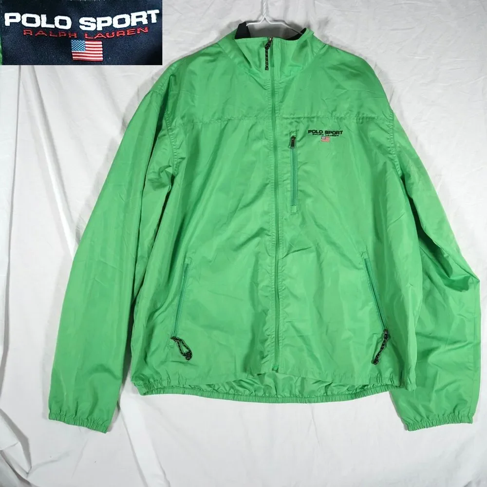 Polo Sport Ralph Lauren Jacket Green Full Zip Vintage XL
